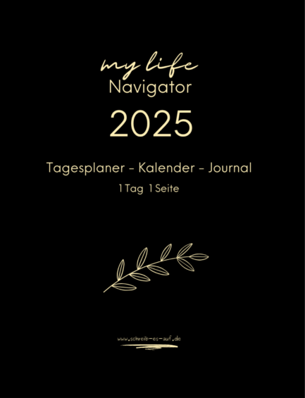 Tagesplaner - Kalender - Journal 2025 Schwarz A4 (1 Tag 1 Seite)